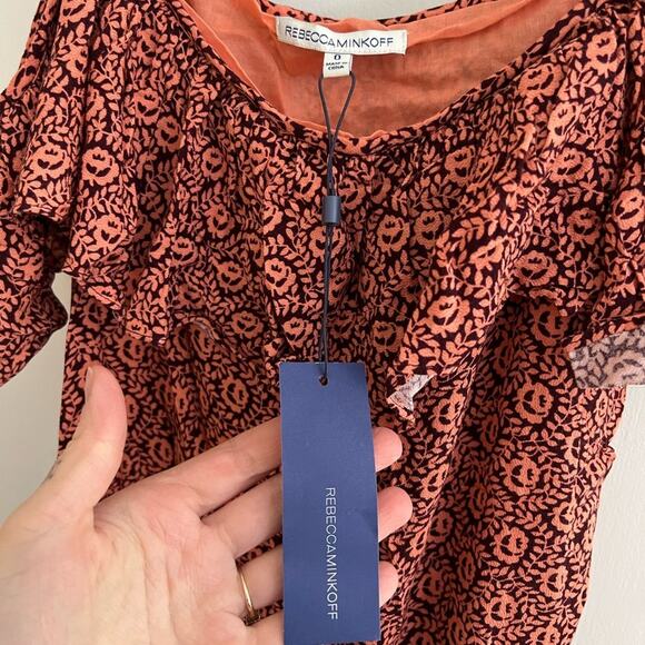 Rebecca Minkoff peach printed NWT maxi dress - Picture 4 of 7